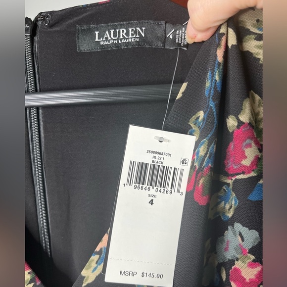 LAUREN RALPH LAUREN Floral Surplice Jersey Dress Size 4 and 8 - Picture 9 of 12